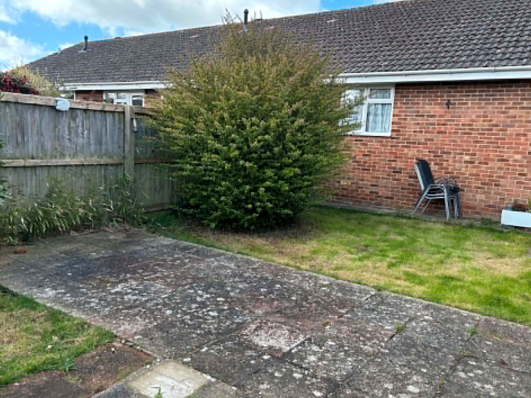 Overgrown garden ready for clearance on the Isle of Wight